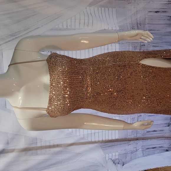 DEAR EMILIA MANY DIFFERENT NAMES MAXI DRESS GOLD - Picture 3 of 7